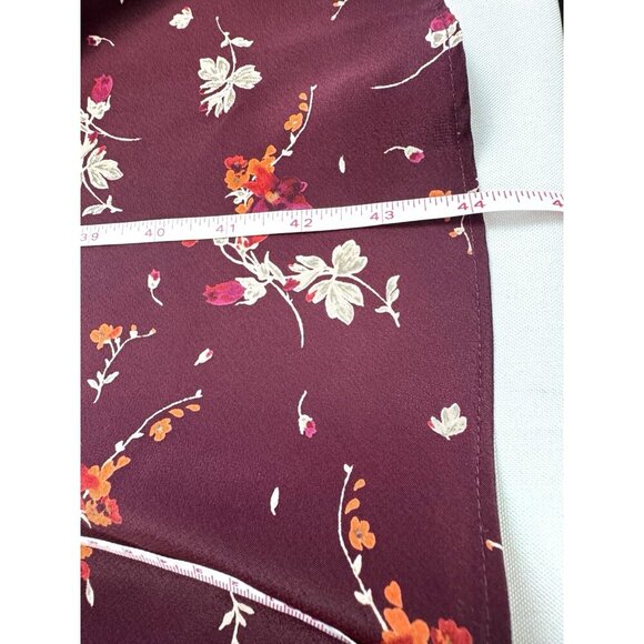 VTG Y2K Express Babydoll Midi Dress Burgundy Floral Moody Romantic Dark Fairy M - Picture 11 of 11